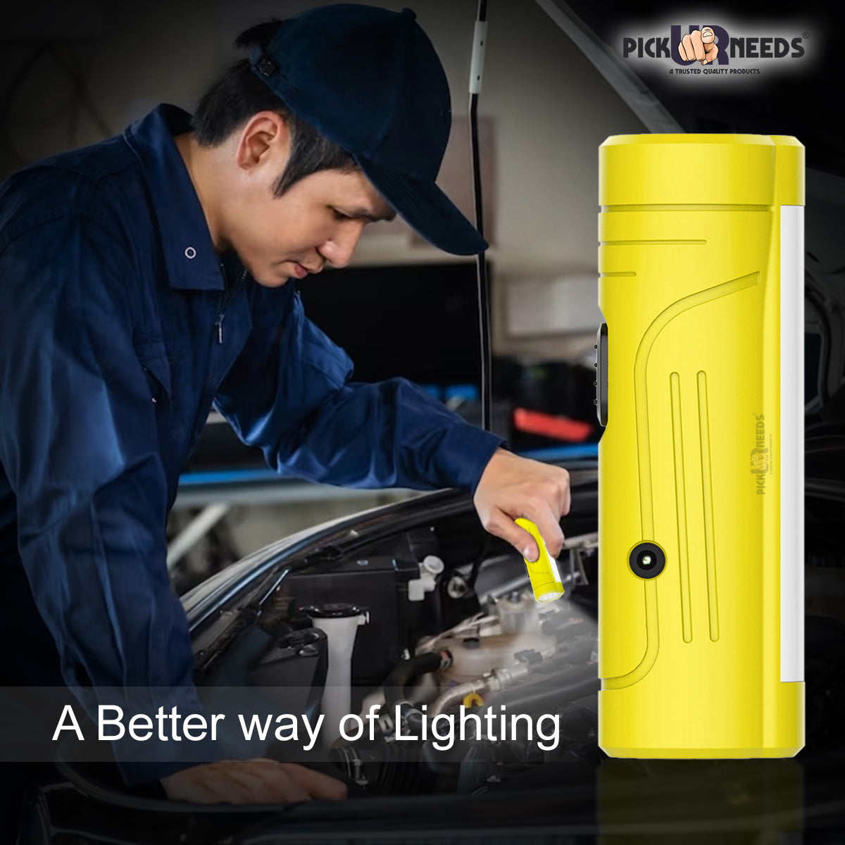 Pick Ur Needs Rechargeable Mini Pocket LED 25W Flashlight Torch With Emergency Side Tube Light 3 hrs Torch Emergency Light (Yellow)