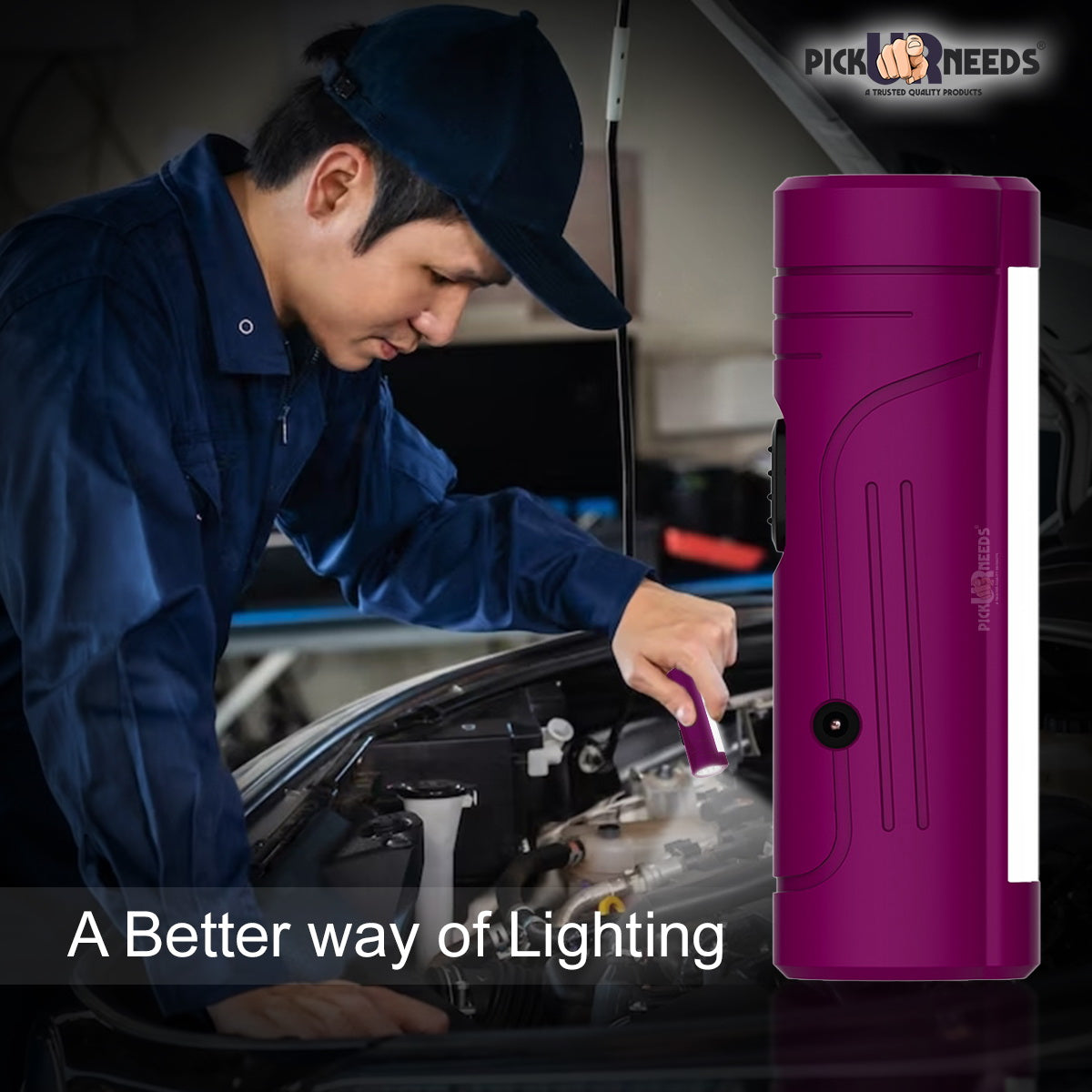 Pick Ur Needs Rechargeable Mini Pocket LED 25W Flashlight Torch With Emergency Side Tube Light 3 hrs Torch Emergency Light (Yellow)