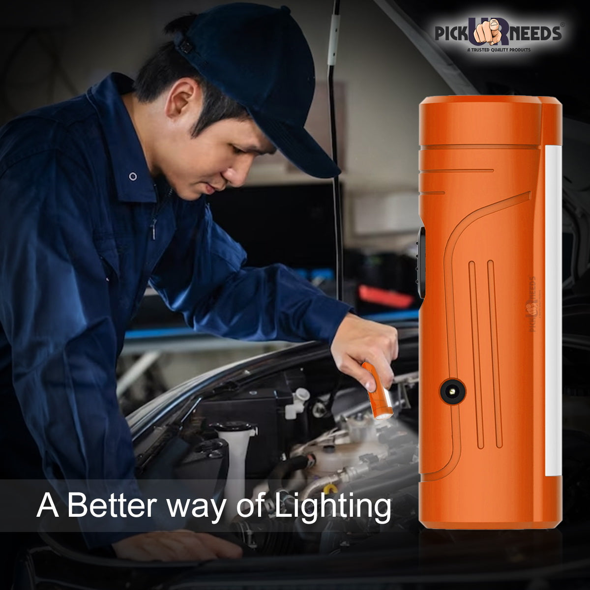 Pick Ur Needs Rechargeable Mini Pocket LED 25W Flashlight Torch With Emergency Side Tube Light 3 hrs Torch Emergency Light (Yellow)