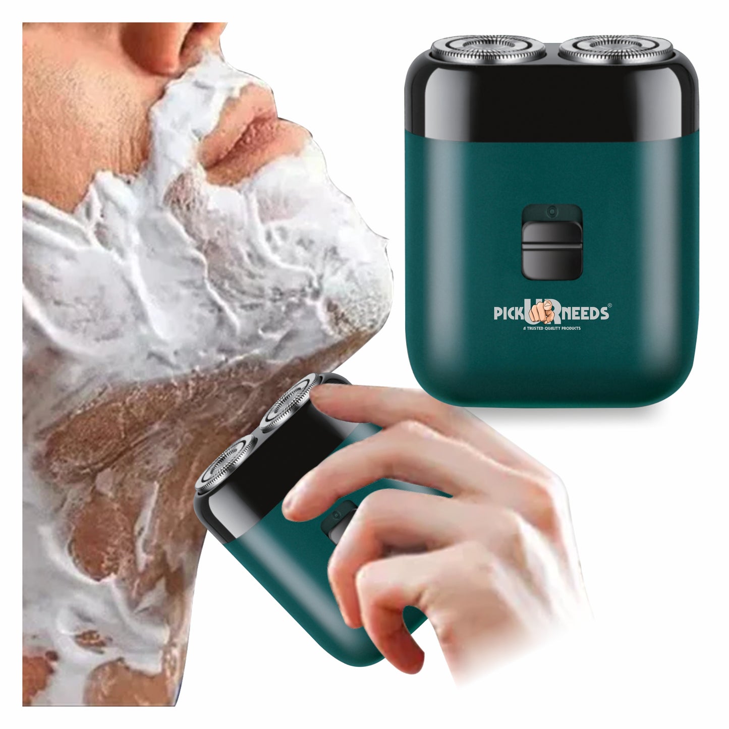 Pick Ur Needs Shaver/Trimmer With Reachargeable 500 mAh Battery Ultra Thin Shaver Trimmer 45 min Runtime 1 Length Settings (Black, Green)