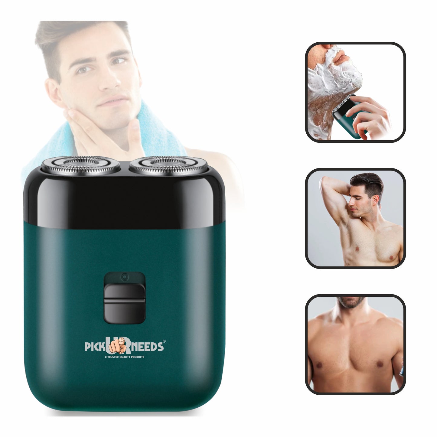Pick Ur Needs Shaver/Trimmer With Reachargeable 500 mAh Battery Ultra Thin Shaver Trimmer 45 min Runtime 1 Length Settings (Black, Green)