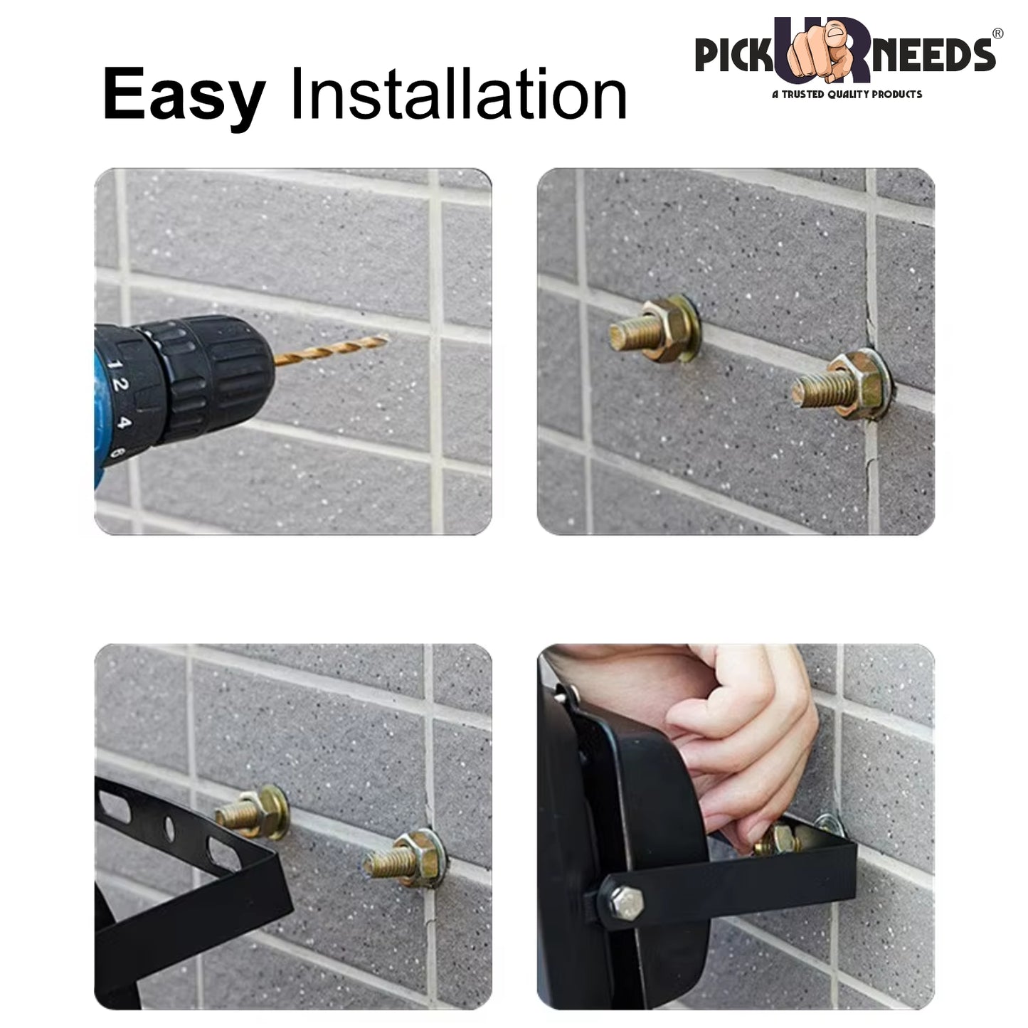 Pick Ur Needs 30W Lens Flood Lamp Outdoor Light With Extension Bracket IP67 Waterproof Light 0 hrs Flood Lamp Emergency Light (White)