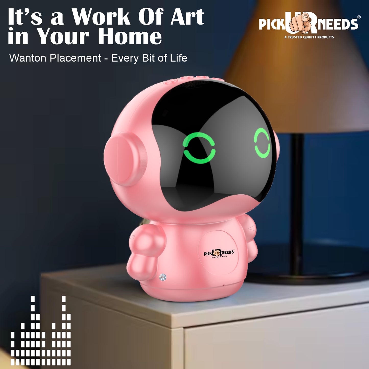 Pick Ur Needs Rechargeable Wireless Mini DJ Bluetooth Speaker HiFi Bass, LED Lights, 800mAh Battery, USB/TF Card/TWS Playback