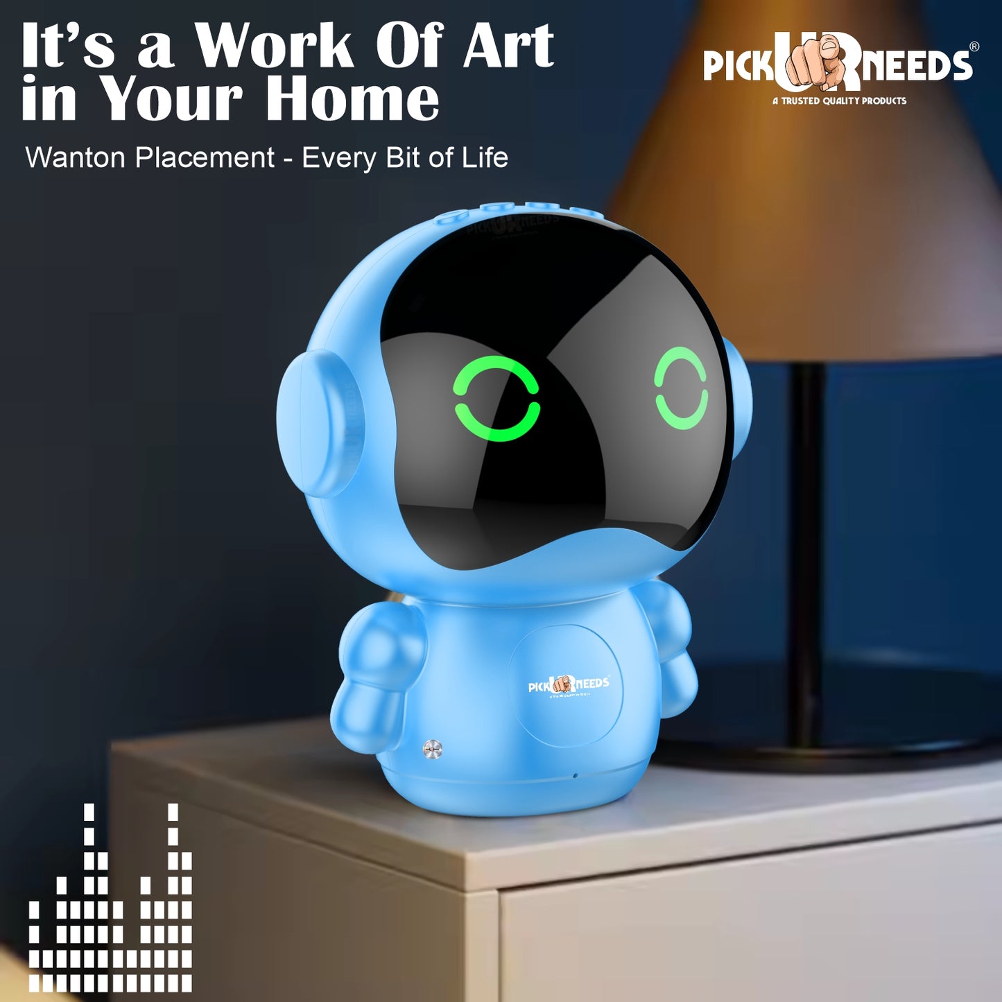 Pick Ur Needs Rechargeable Wireless Mini DJ Bluetooth Speaker HiFi Bass, LED Lights, 800mAh Battery, USB/TF Card/TWS Playback
