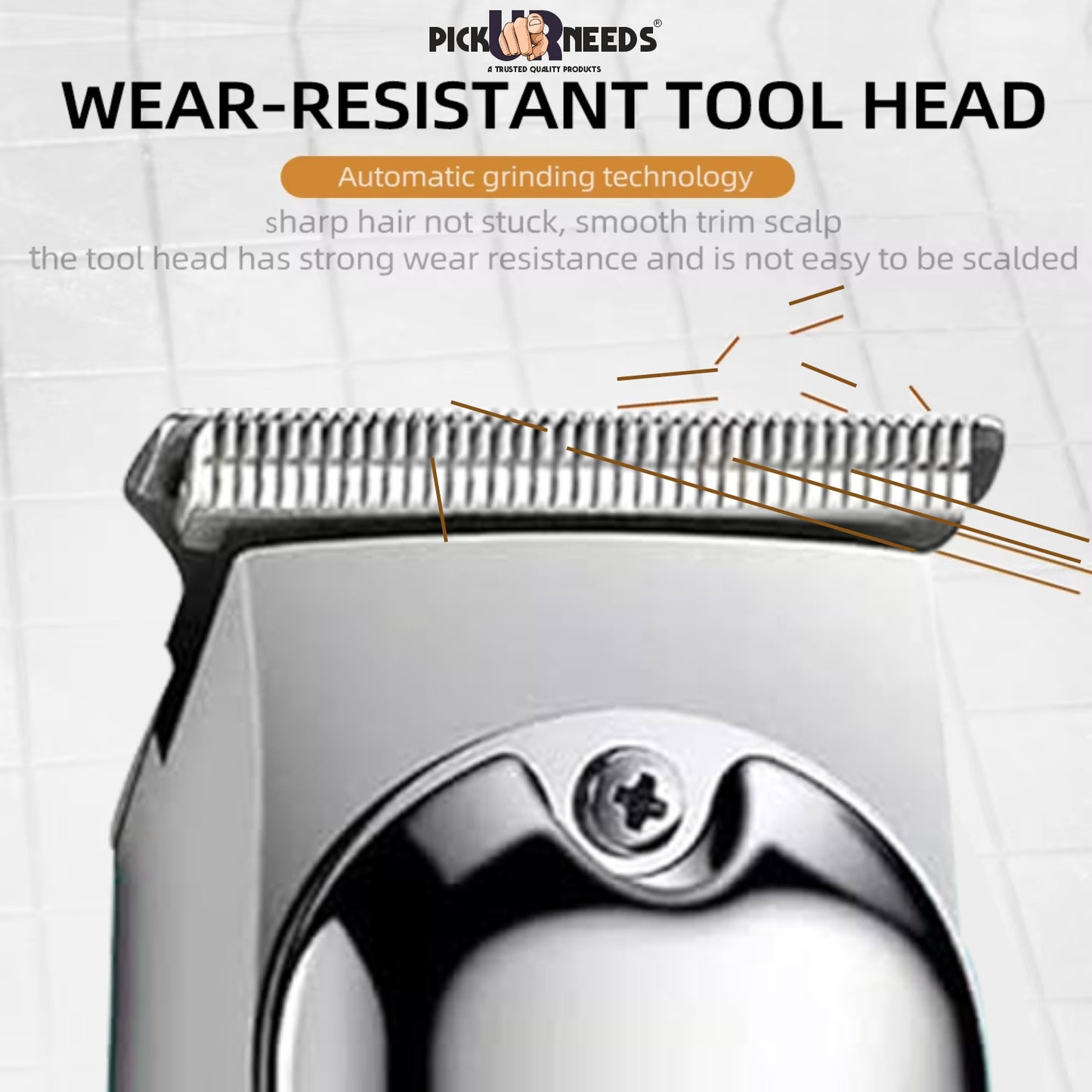 Pick Ur Needs Rechargeable Hair Grooming / Men Beard Shaver With 1200mAh Lithium Battery Trimmer 180 min Runtime 3 Length Settings (Steel)