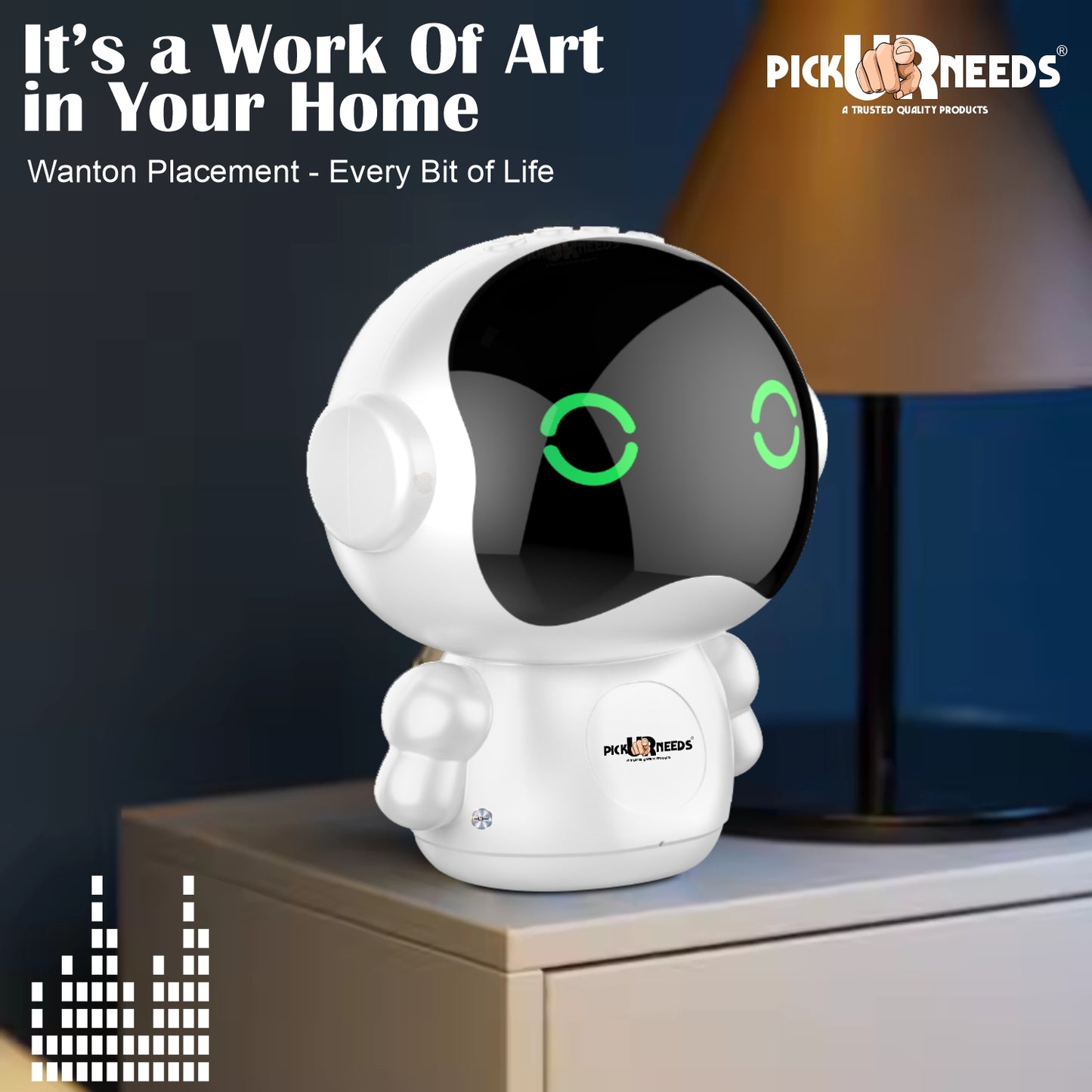 Pick Ur Needs Rechargeable Wireless Mini DJ Bluetooth Speaker HiFi Bass, LED Lights, 800mAh Battery, USB/TF Card/TWS Playback