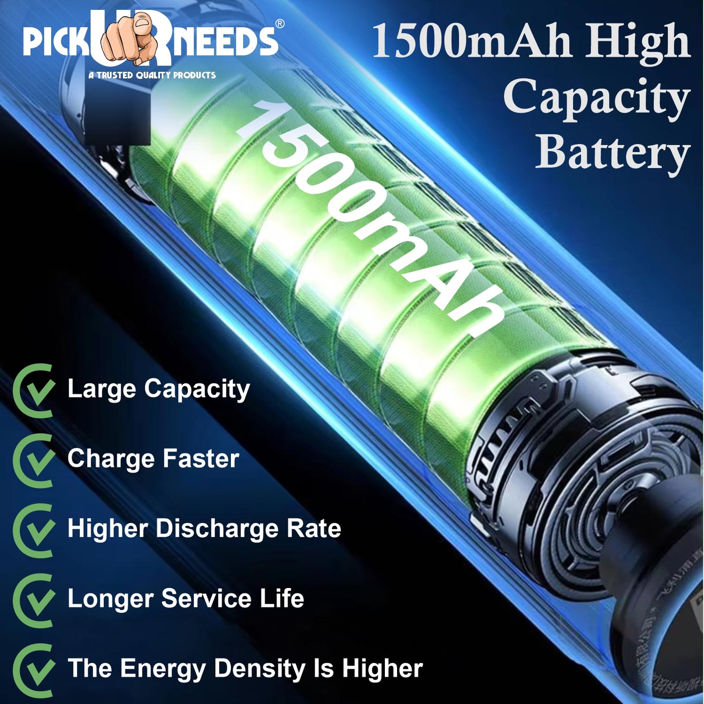 Pick Ur Needs Rechargeable Zoomable Focus Aluminium Body Torch LED 100W Laser 1500mAh Battery 5 hrs Torch Emergency Light (Black)