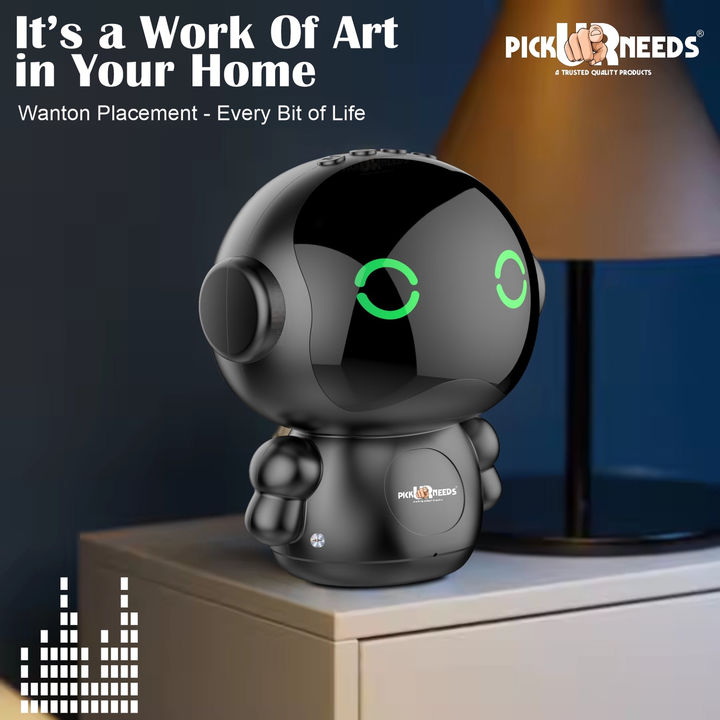 Pick Ur Needs Rechargeable Wireless Mini DJ Bluetooth Speaker HiFi Bass, LED Lights, 800mAh Battery, USB/TF Card/TWS Playback