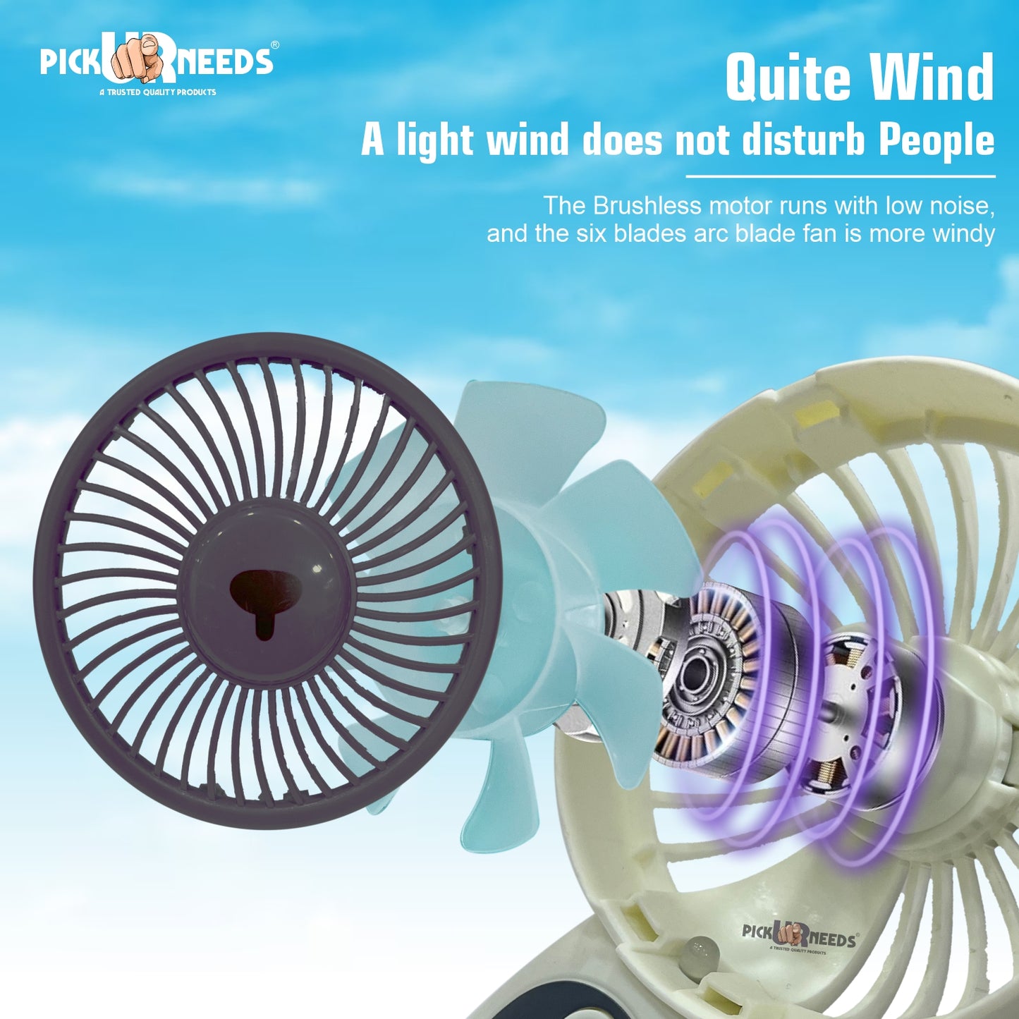 Pick Ur Needs Mini Pocket Rechargeable Fan With USB Charge Support Rechargeable Battery Mini Portable Fan For Outdoor Usage Fan
