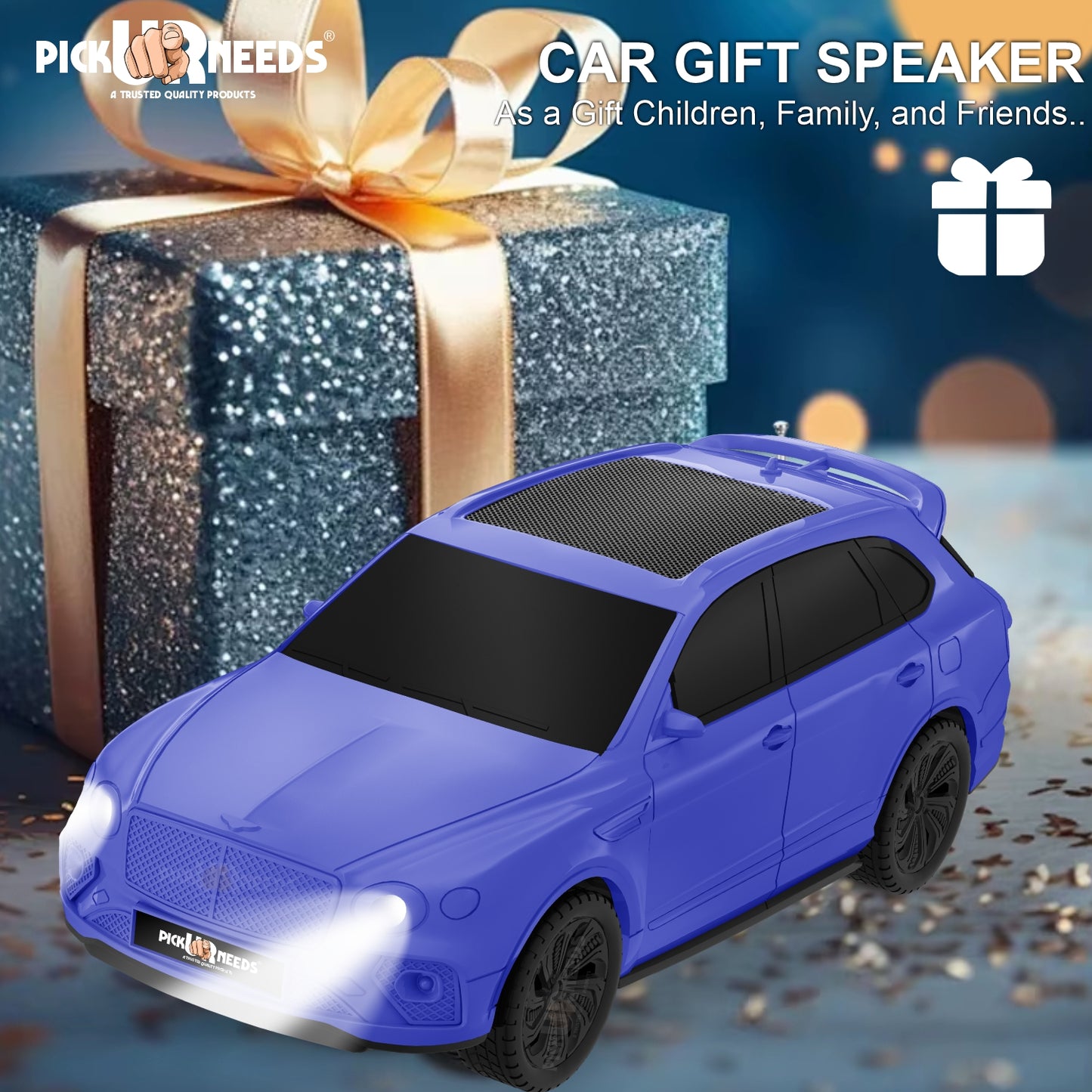 Pick Ur Needs Wireless Portable Mini Speaker- RGB Disco Light, 1200mAh, USB/TF/FM 5 W Bluetooth Speaker (Black, 5.0 Channel)