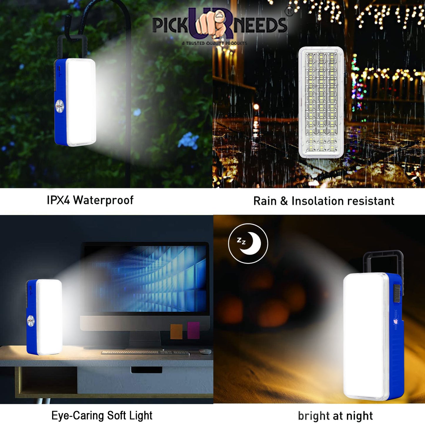 Pick Ur Needs Rechargeable Home Emergency Floor Lamp Charging 36 LED Lantern Light 5 hrs Lantern Emergency Light (White)