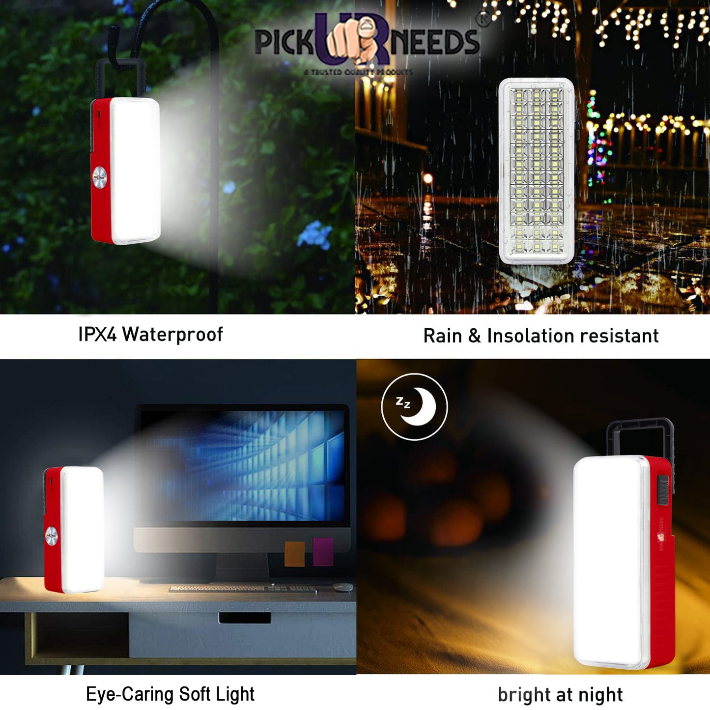 Pick Ur Needs Rechargeable Home Emergency Floor Lamp Charging 36 LED Lantern Light 5 hrs Lantern Emergency Light (White)
