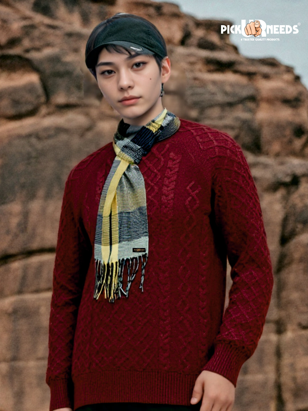 Pick Ur Needs Stylish Men’s Muffler – Warm, Soft & Trendy Winter Accessory