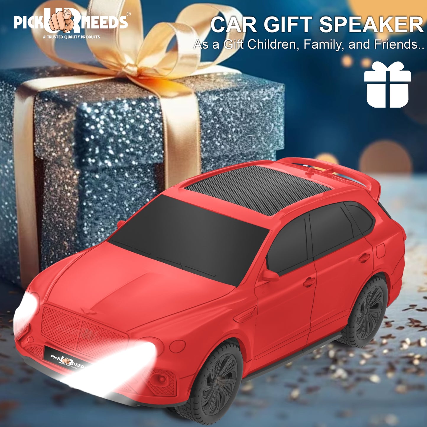 Pick Ur Needs Wireless Portable Mini Speaker- RGB Disco Light, 1200mAh, USB/TF/FM 5 W Bluetooth Speaker (Black, 5.0 Channel)