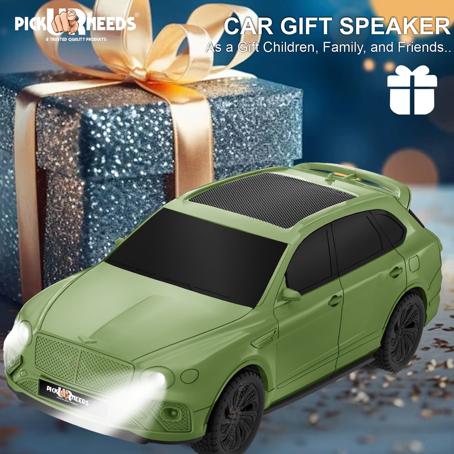 Pick Ur Needs Wireless Portable Mini Speaker- RGB Disco Light, 1200mAh, USB/TF/FM 5 W Bluetooth Speaker (Black, 5.0 Channel)