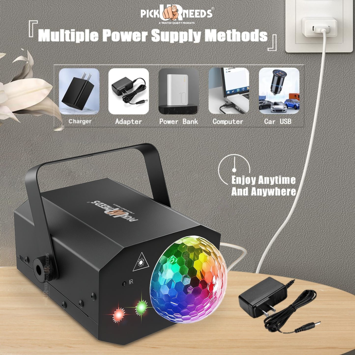 Pick Ur Needs LED Party Light with Remote β Sound Activated DJ Disco Ball Light, Strobe Laser Light Projector for Home Party, Club, Wedding, Birthday, Christmas, Stage Lighting β RGB Effects