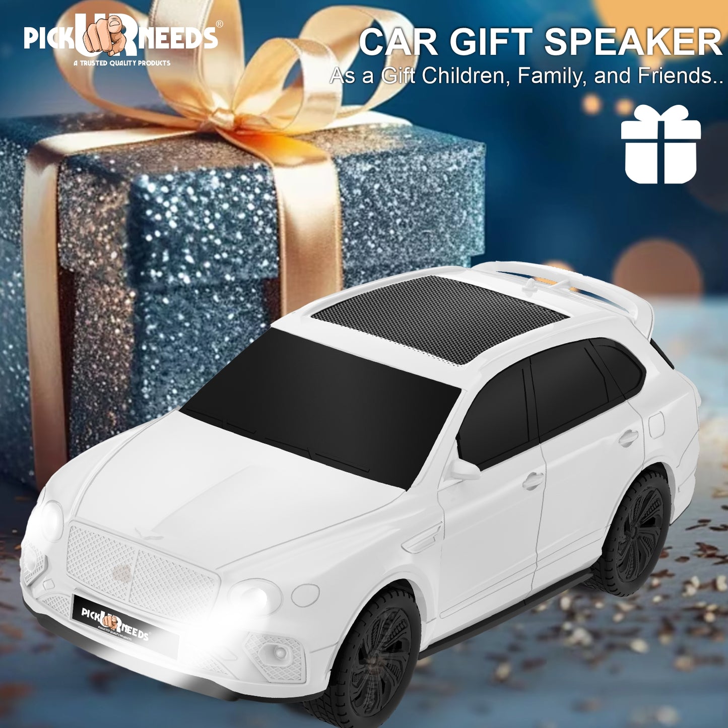 Pick Ur Needs Wireless Portable Mini Speaker- RGB Disco Light, 1200mAh, USB/TF/FM 5 W Bluetooth Speaker (Black, 5.0 Channel)