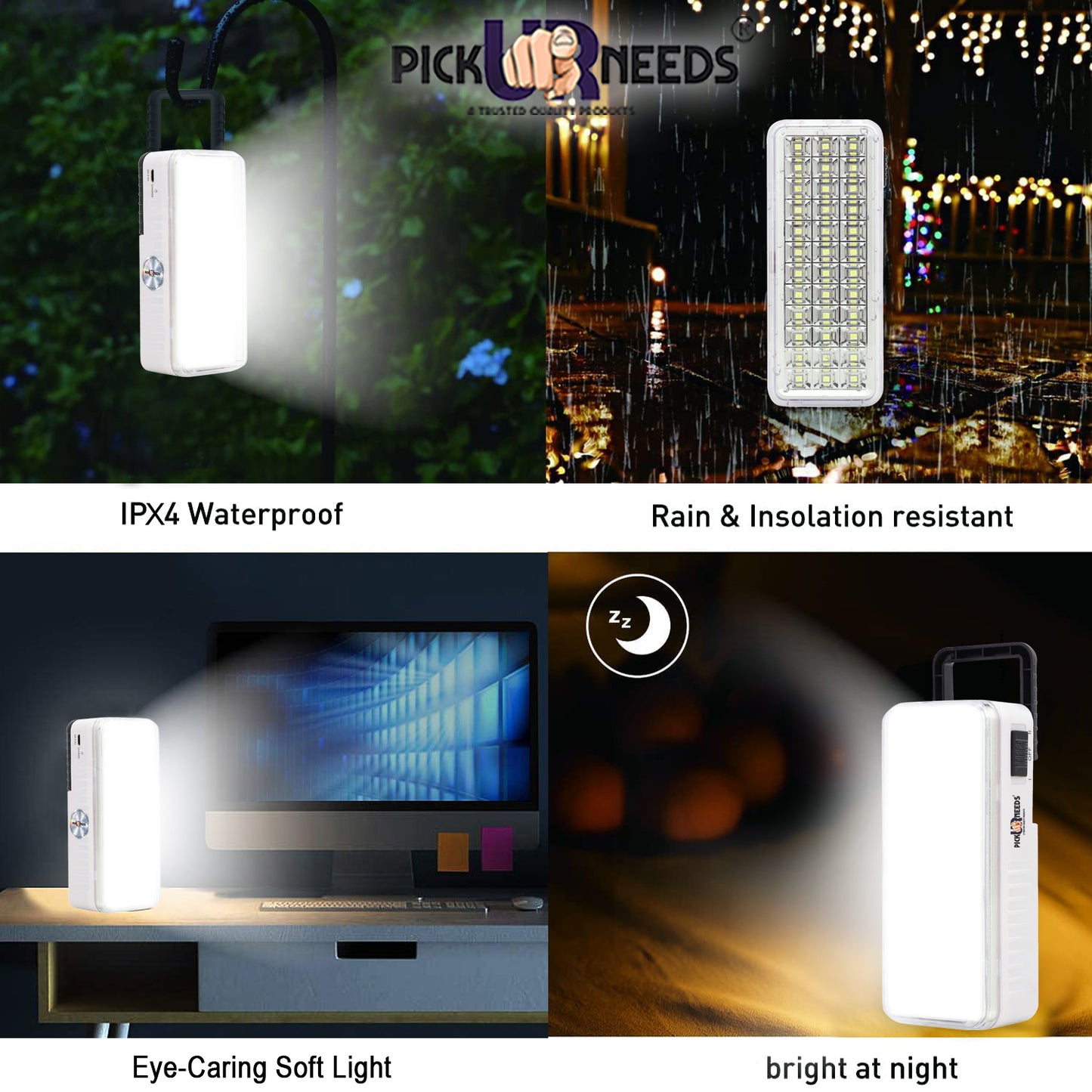 Pick Ur Needs Rechargeable Home Emergency Floor Lamp Charging 36 LED Lantern Light 5 hrs Lantern Emergency Light (White)