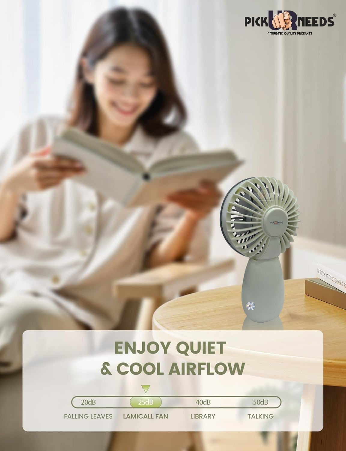 Pick Ur Needs Mini Pocket Rechargeable Fan With USB Charge Support Rechargeable Battery Mini Portable Fan For Outdoor Usage Fan