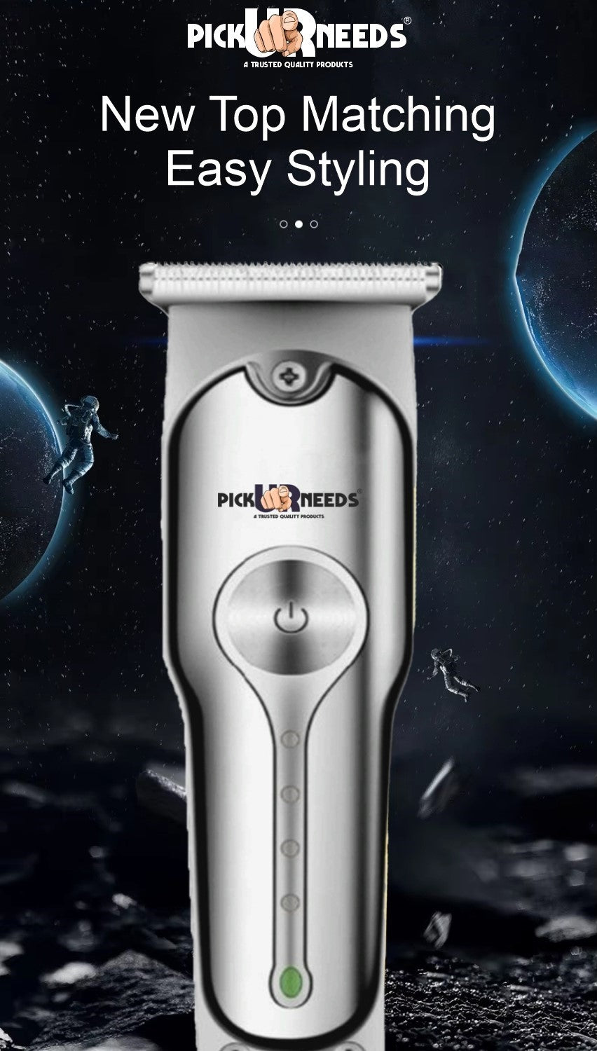 Pick Ur Needs Rechargeable Hair Grooming / Men Beard Shaver With 1200mAh Lithium Battery Trimmer 180 min Runtime 3 Length Settings (Steel)