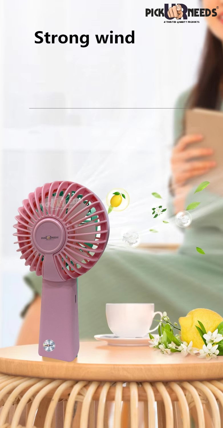 Pick Ur Needs Mini Handheld Rechargeable Fan For Home/Ofice USB Charging 2 Speed Mode Mini Pocket Fan