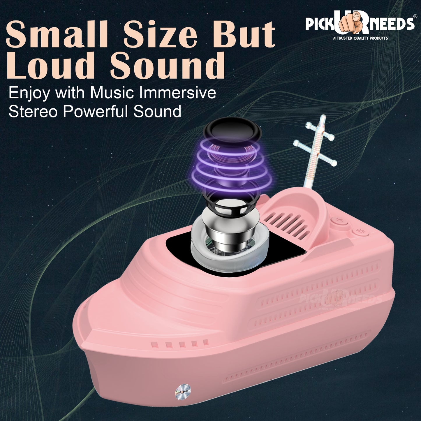 Pick Ur Needs 10W Portable Wireless Speaker 6H Playtime, 1200mAh Battery, USB Port, Parties 10 W Bluetooth Speaker (Green, 5.0 Channel)
