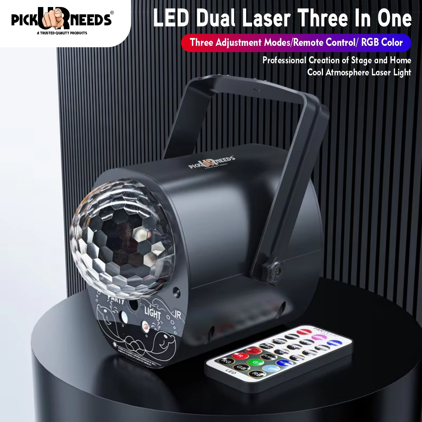 Pick Ur Needs Disco Ball Party Lights DJ Laser Light with Remote β Sound Activated (50 nm, Multicolor)