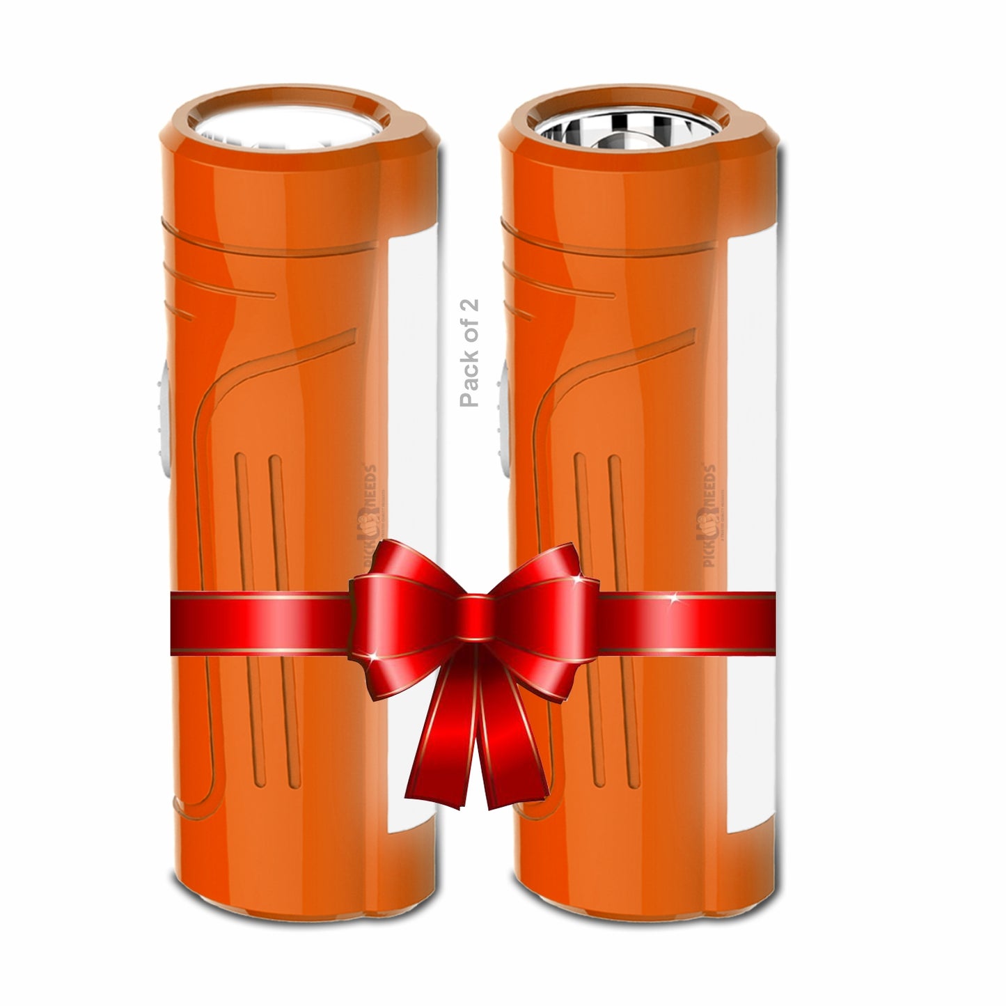 Pick Ur Needs Mini LED 25W Rechargeable Flashlight Torch With Side Tube Light 3 hrs Torch Emergency Light (Blue) Pack of 2