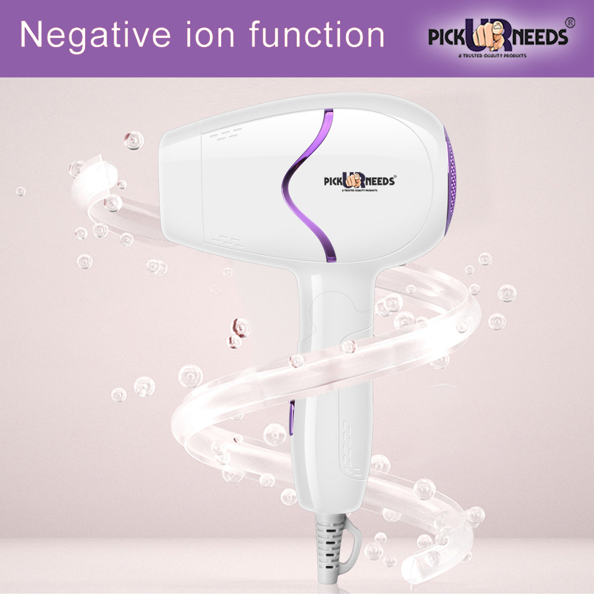 Pick Ur Needs 3500W Compact & Portable Mini Professional Portable Hair Dryer with Foldable Handle
