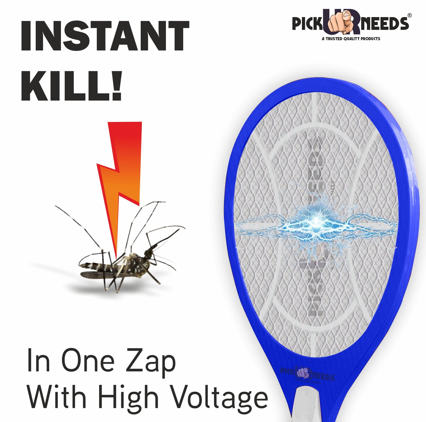 Pick Ur Needs Rechargeable Mosquito Racket / Bat With Cob Light For Mosquito Killing Electric Insect Killer Indoor, Outdoor (Bat)