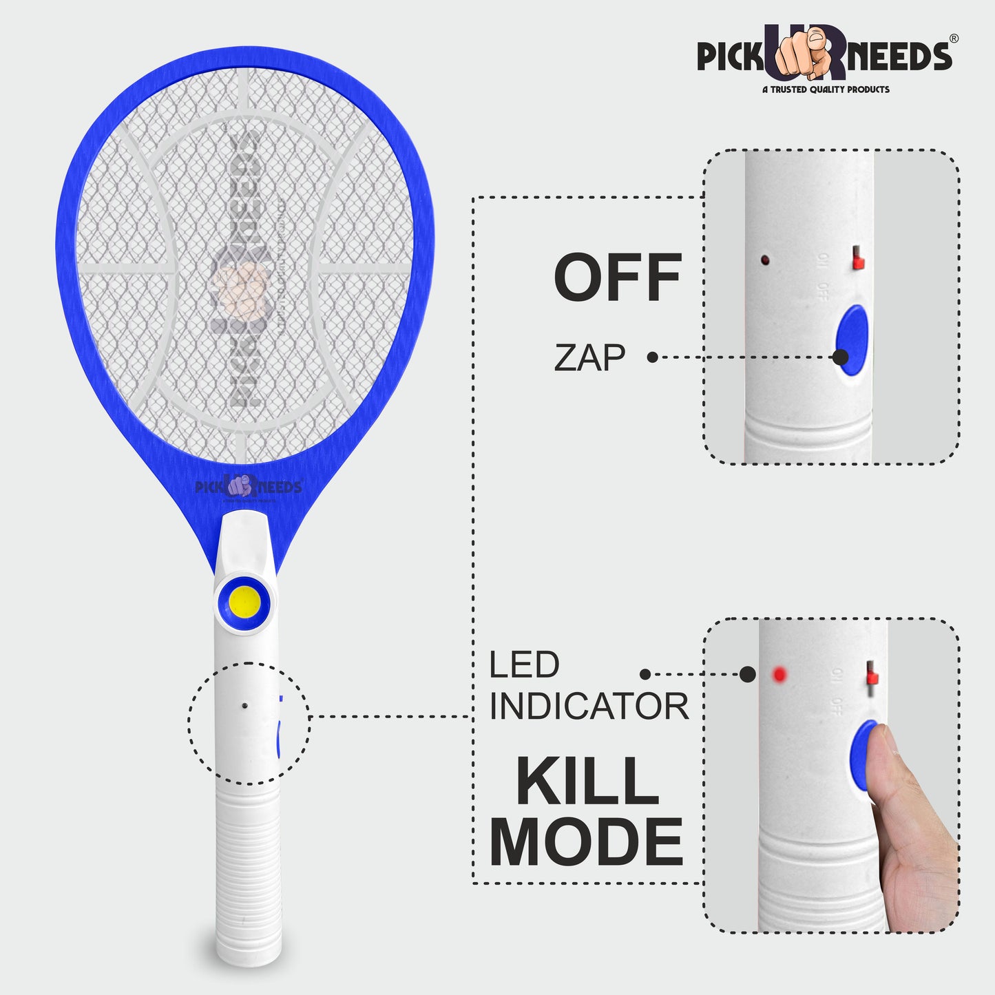 Pick Ur Needs Rechargeable Mosquito Racket / Bat With Cob Light For Mosquito Killing Electric Insect Killer Indoor, Outdoor (Bat)