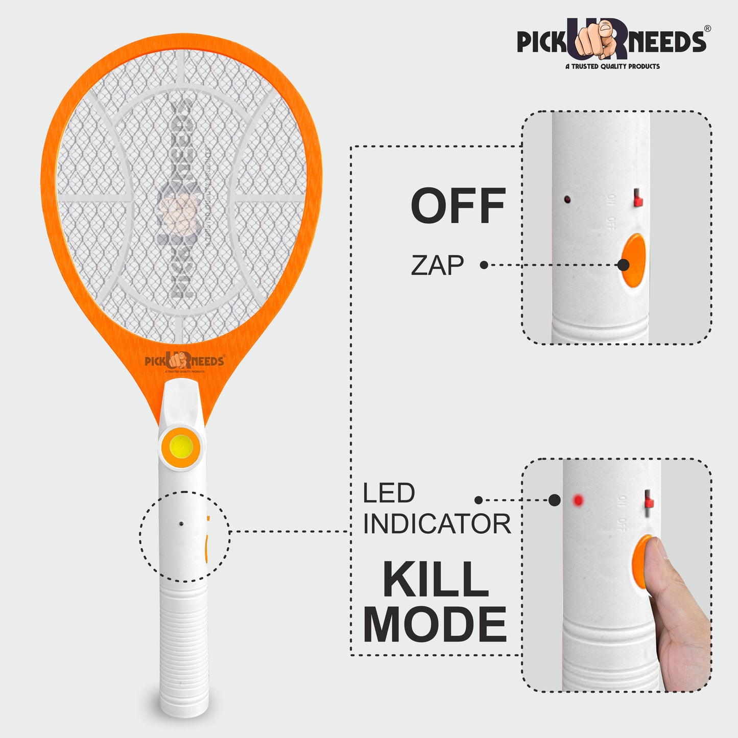 Pick Ur Needs Rechargeable Mosquito Racket / Bat With Cob Light For Mosquito Killing Electric Insect Killer Indoor, Outdoor (Bat)
