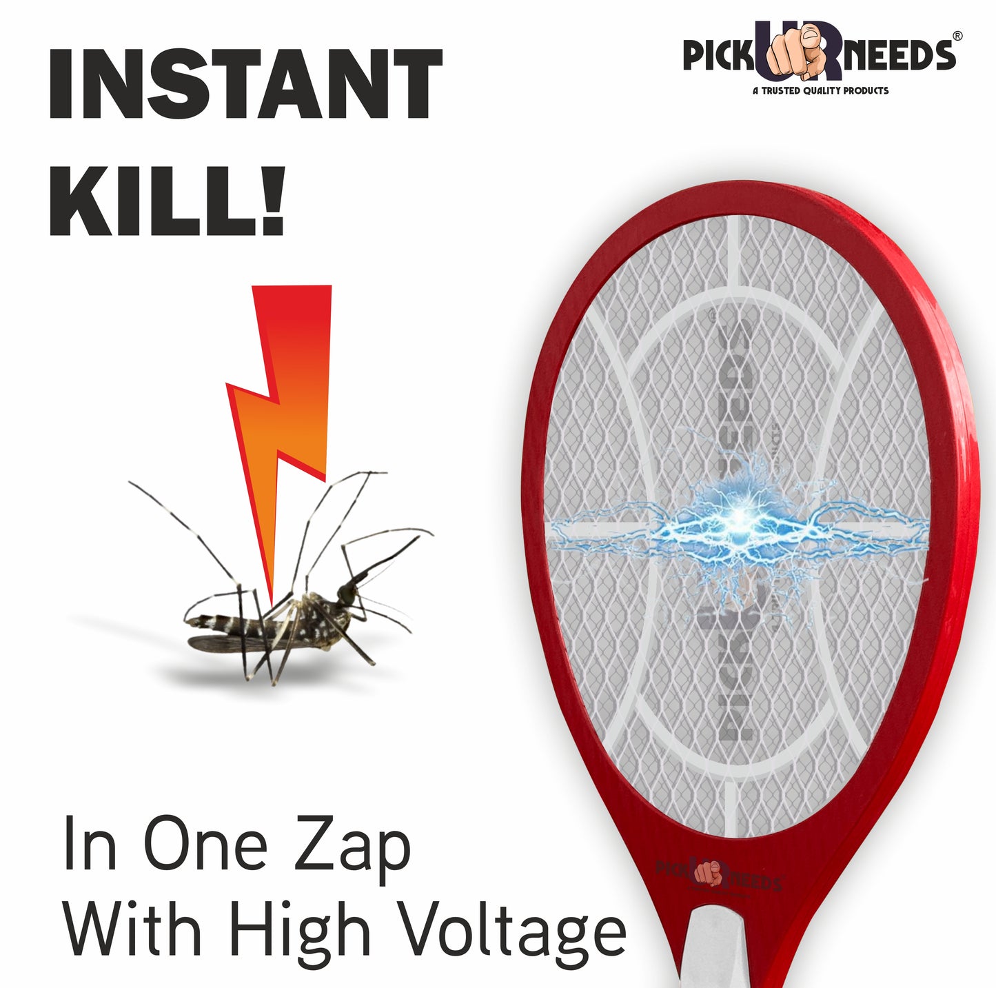 Pick Ur Needs Rechargeable Mosquito Racket / Bat With Cob Light For Mosquito Killing Electric Insect Killer Indoor, Outdoor (Bat)