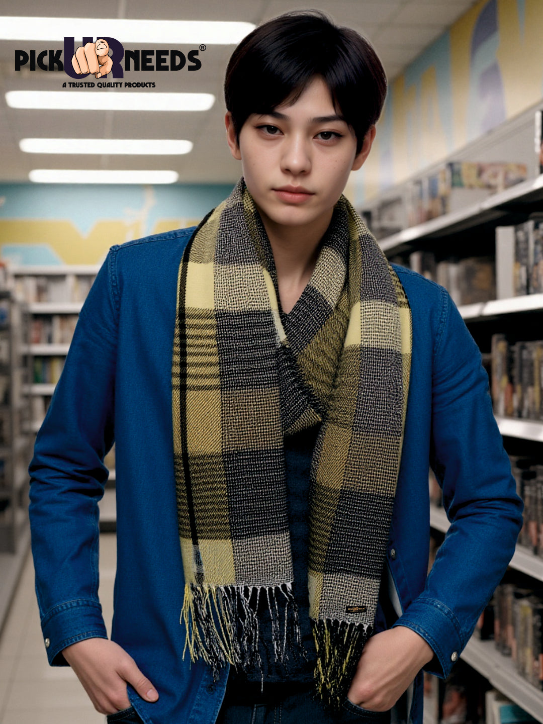 Pick Ur Needs Stylish Men’s Muffler – Warm, Soft & Trendy Winter Accessory