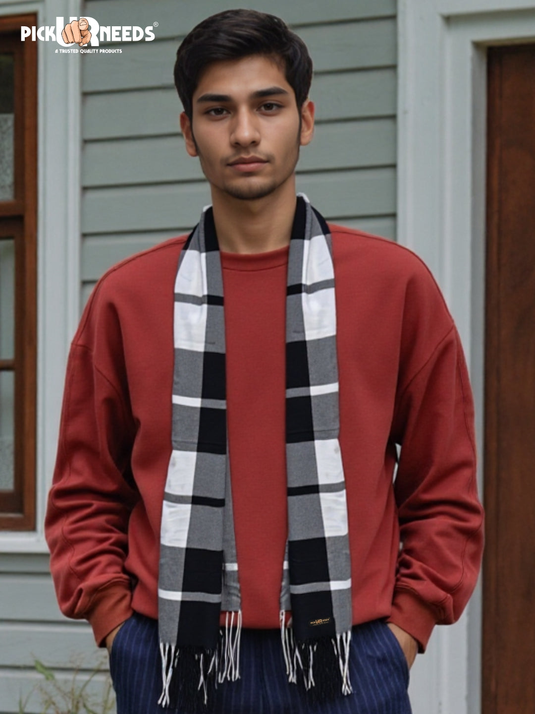 Pick Ur Needs Stylish Men’s Muffler – Warm, Soft & Trendy Winter Accessory