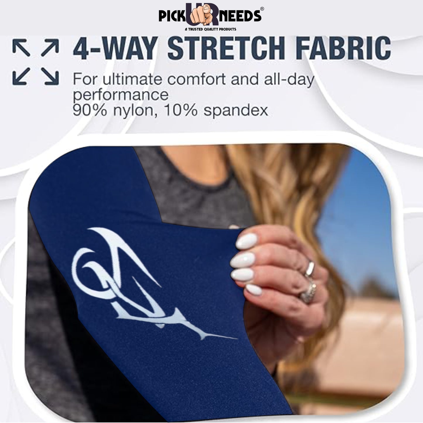 Pick Ur Needs UV Protection Arm Sleeves with Thumb Holes, Nylon Sun Protection Hand Cover for Running and Cycling, Unisex