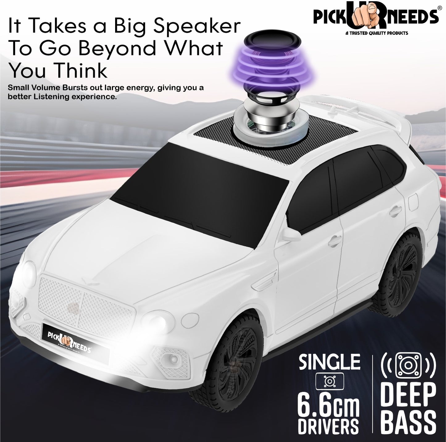 Pick Ur Needs Wireless Portable Mini Speaker- RGB Disco Light, 1200mAh, USB/TF/FM 5 W Bluetooth Speaker (Black, 5.0 Channel)