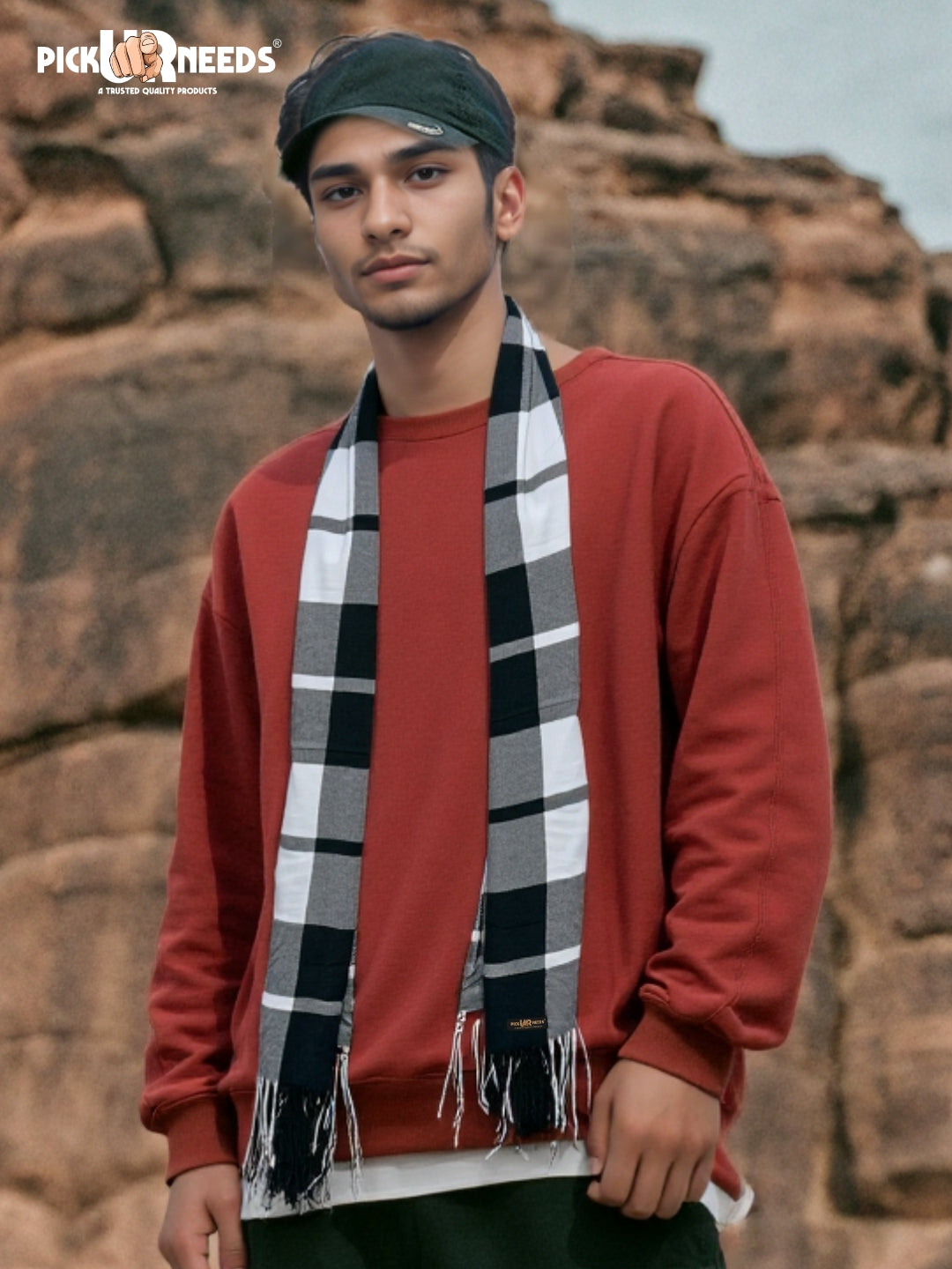 Pick Ur Needs Stylish Men’s Muffler – Warm, Soft & Trendy Winter Accessory