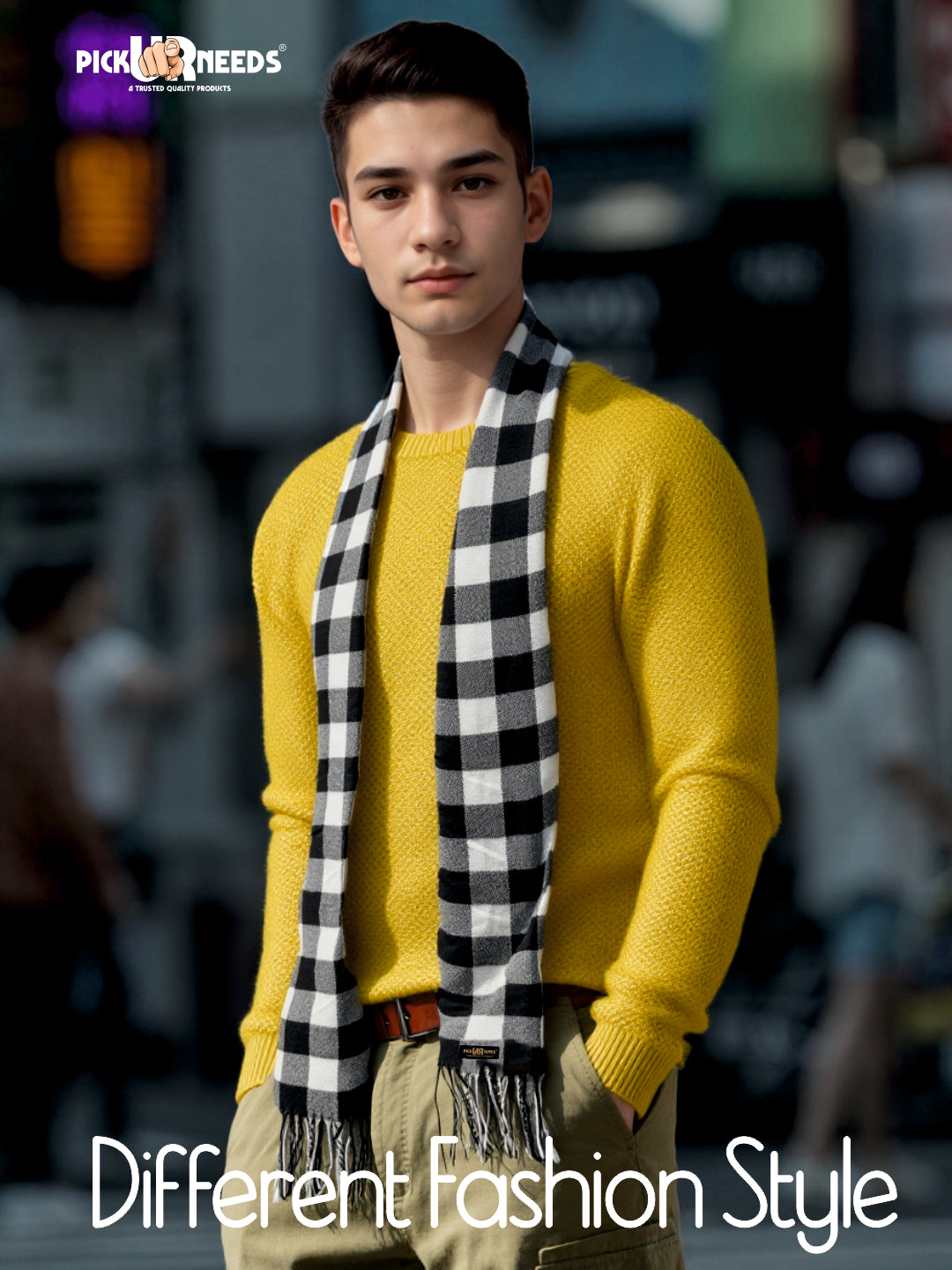 Pick Ur Needs Stylish Men’s Muffler – Warm, Soft & Trendy Winter Accessory