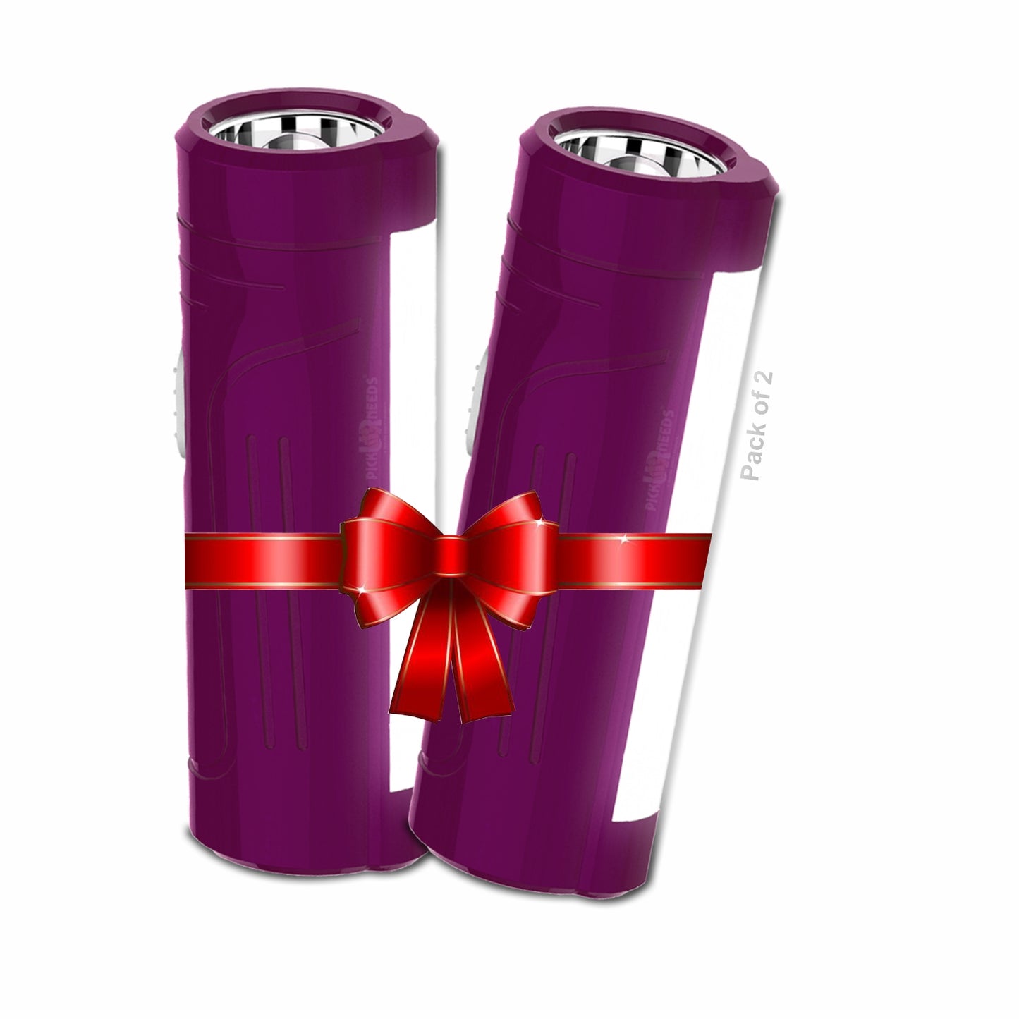 Pick Ur Needs Mini LED 25W Rechargeable Flashlight Torch With Side Tube Light 3 hrs Torch Emergency Light (Blue) Pack of 2
