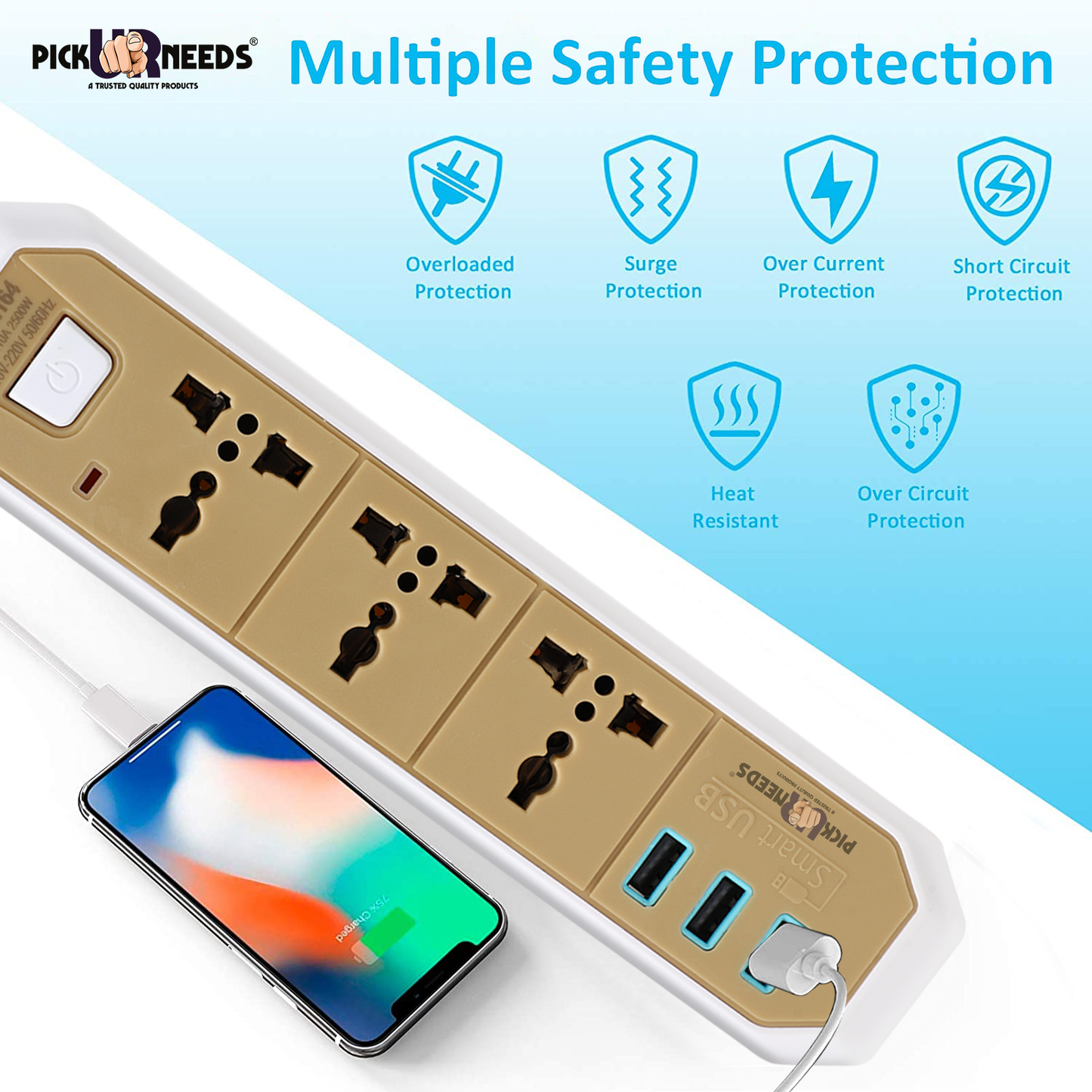 Pick Ur Needs Extension Cord/Board Electrical Socket For Electronic Devices With 3 Socket 8 A Three Pin Socket