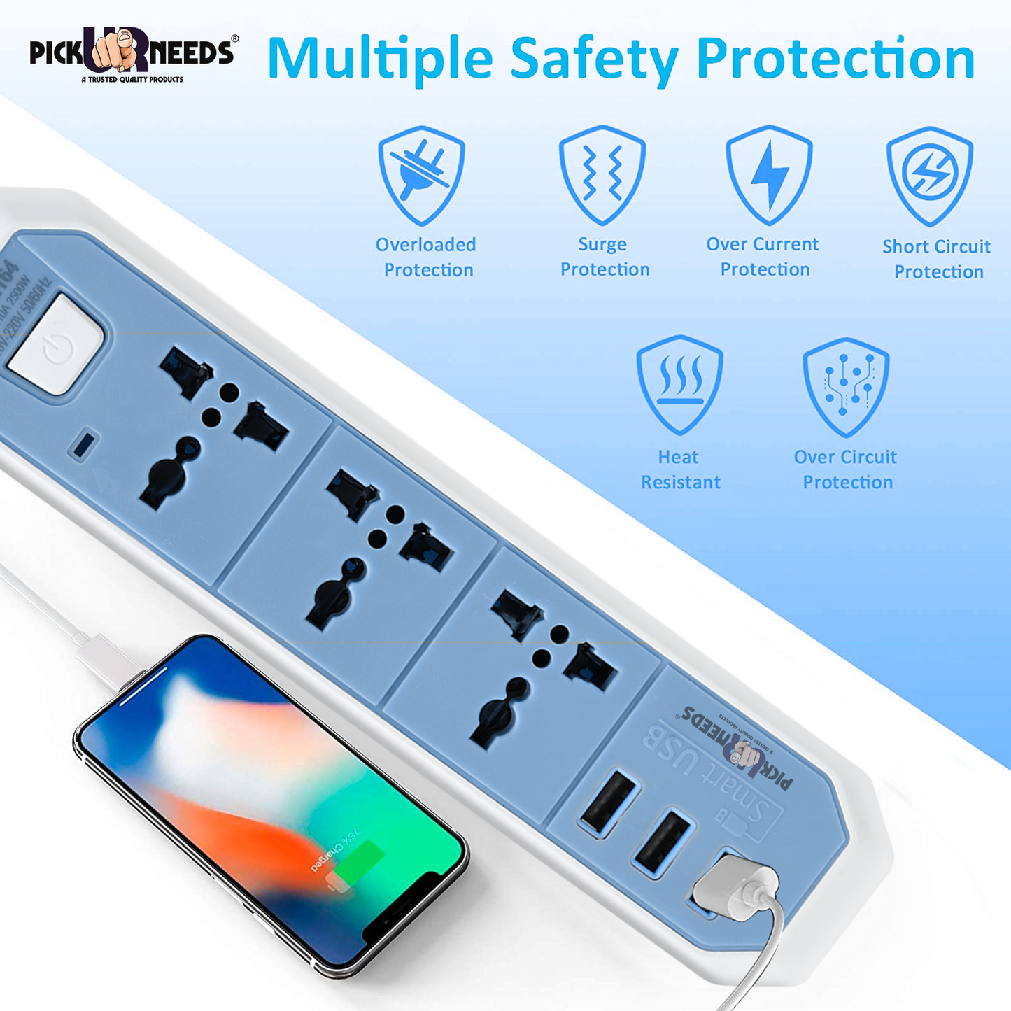 Pick Ur Needs Extension Cord/Board Electrical Socket For Electronic Devices With 3 Socket 8 A Three Pin Socket