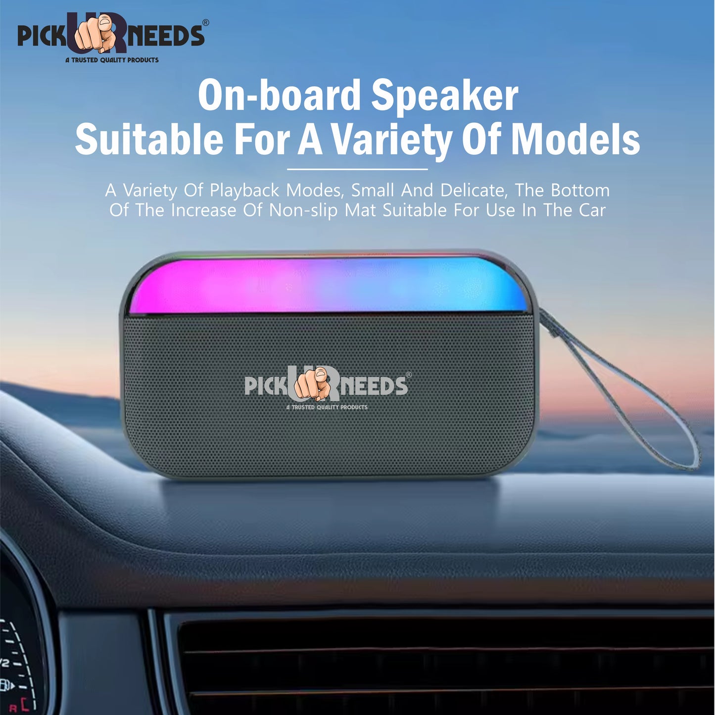 Pick Ur Needs Portable Wireless Speaker With RGB Light TF Card/USB Device Hands Free Calling 5 W Bluetooth Speaker