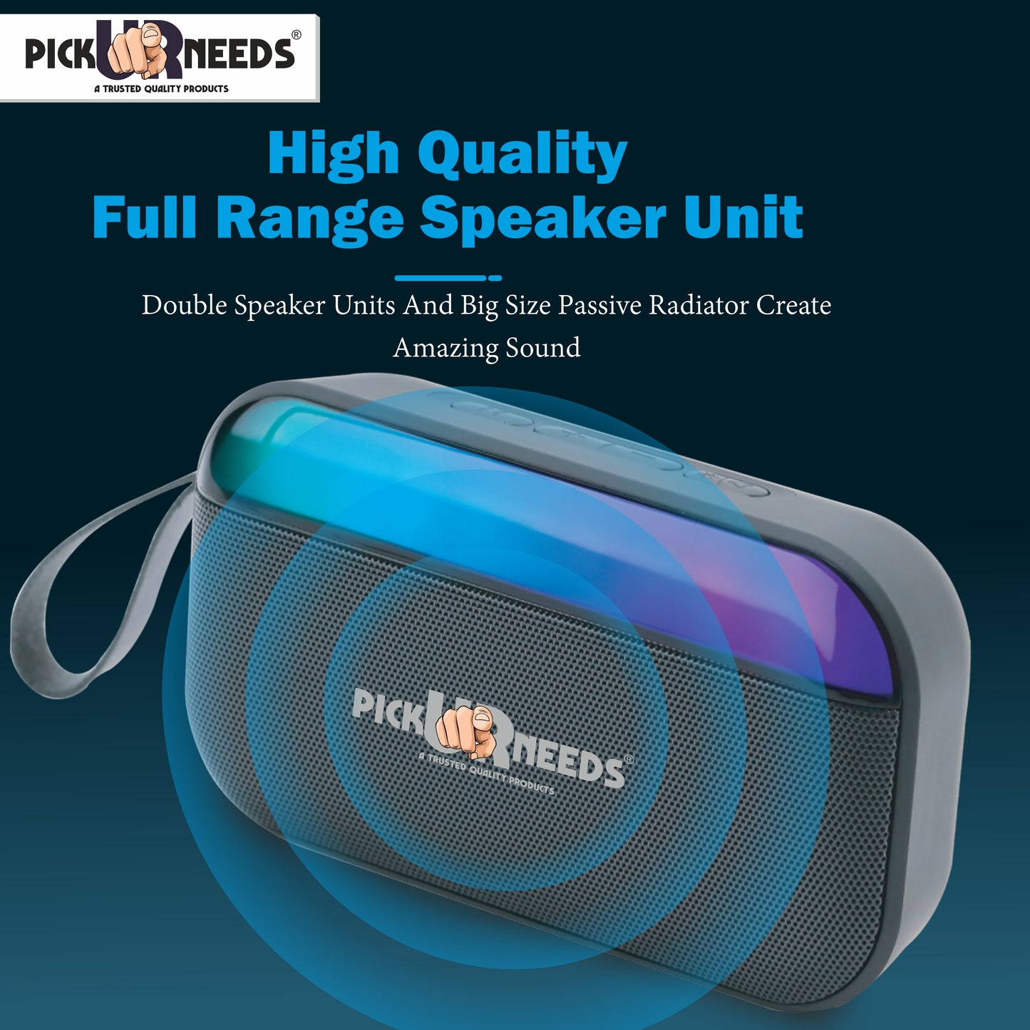 Pick Ur Needs Portable Wireless Speaker With RGB Light TF Card/USB Device Hands Free Calling 5 W Bluetooth Speaker (Blue, 5.0 Channel)
