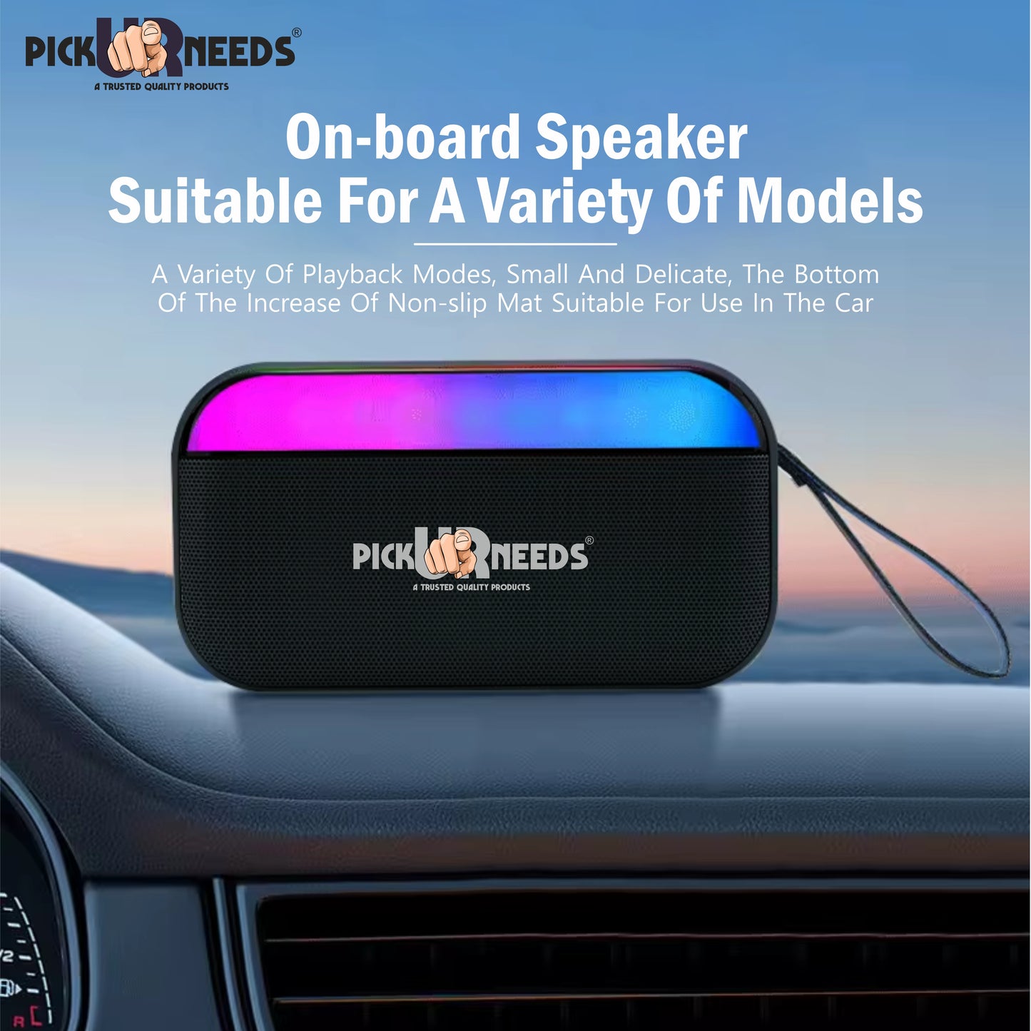 Pick Ur Needs Portable Wireless Speaker With RGB Light TF Card/USB Device Hands Free Calling 5 W Bluetooth Speaker (Blue, 5.0 Channel)