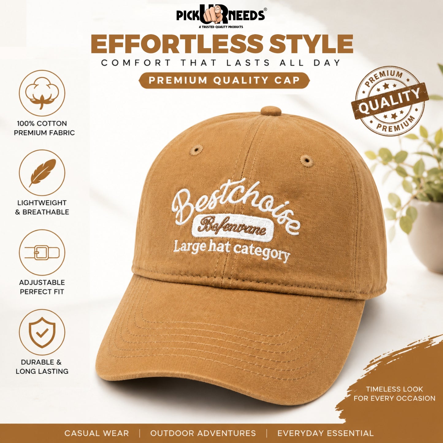 Pick Ur Needs Casual Fashion Forever Baseball Cap β Premium Cotton Adjustable for Men & Women