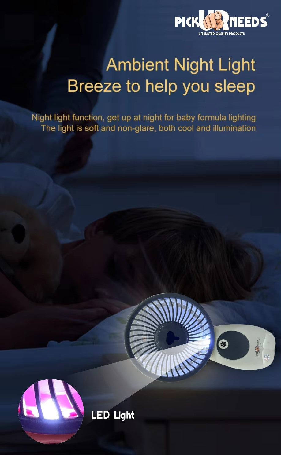 Pick Ur Needs Mini Pocket Rechargeable Fan With USB Charge Support Rechargeable Battery Mini Portable Fan For Outdoor Usage Fan