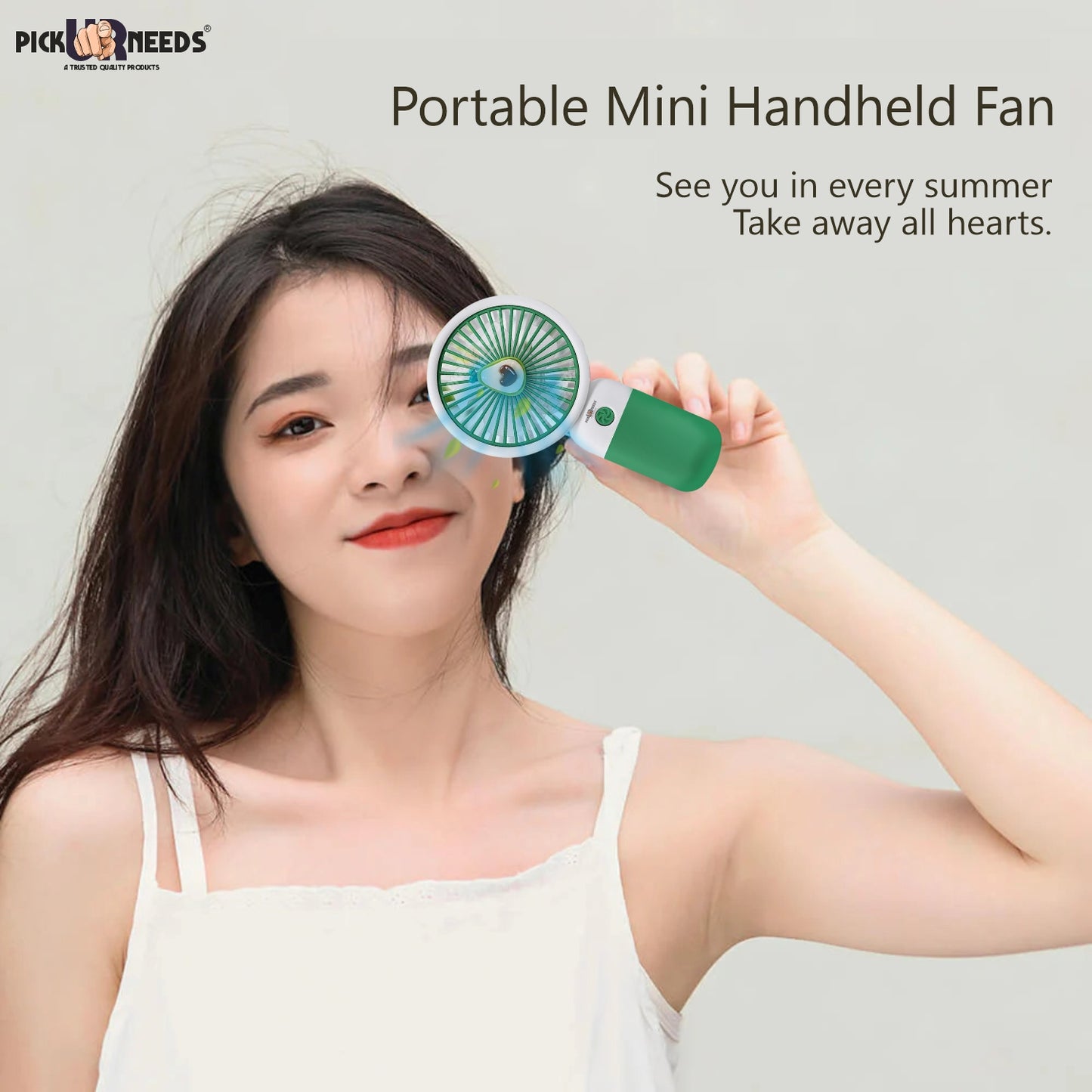 Pick Ur Needs Mini Fan Portable Design Rechargeable Battery Fan For Outdoor Camping Adventure