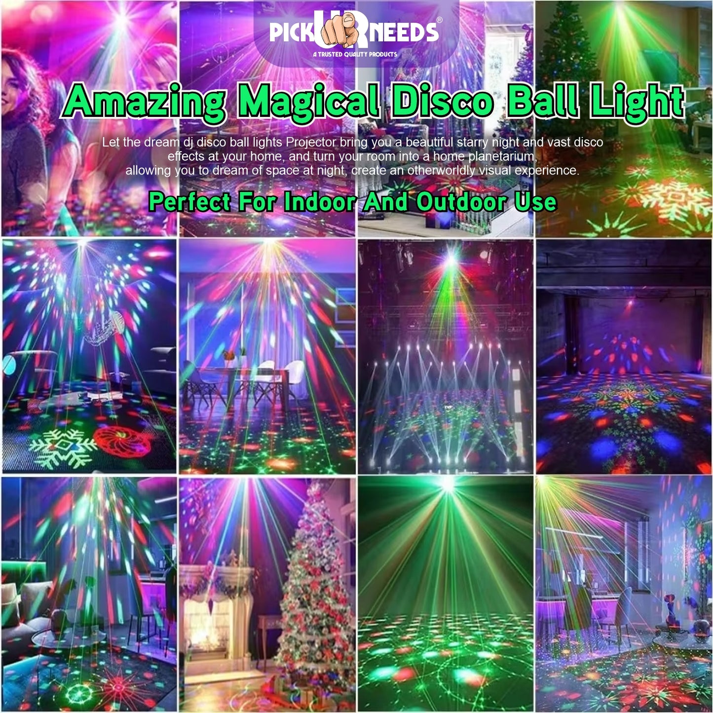Pick Ur Needs Disco Ball Party Lights DJ Laser Light with Remote β Sound Activated (50 nm, Multicolor)