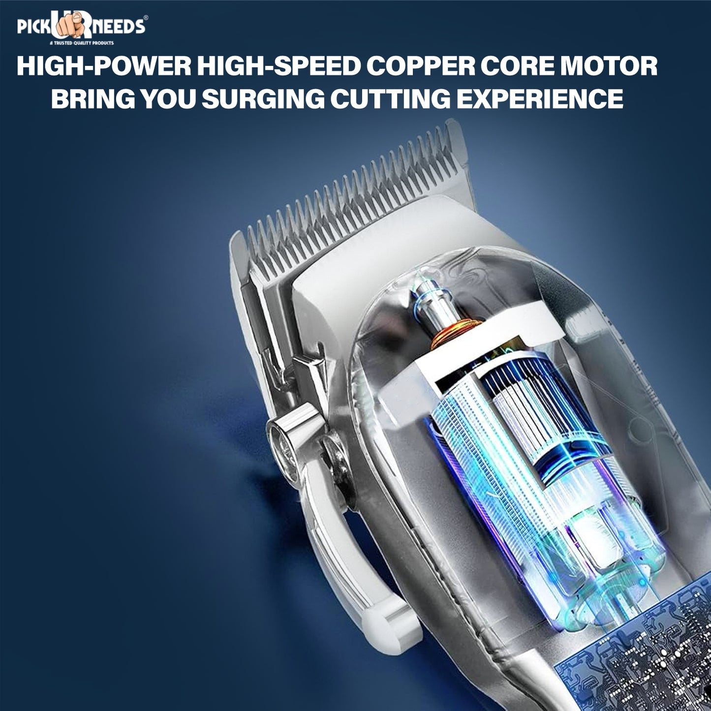 Pick Ur Needs Professional Barber Hair Cutting Machine / Hair Clipper For Men All Attachment Trimmer 0 min Runtime 10 Length Settings (Silver)